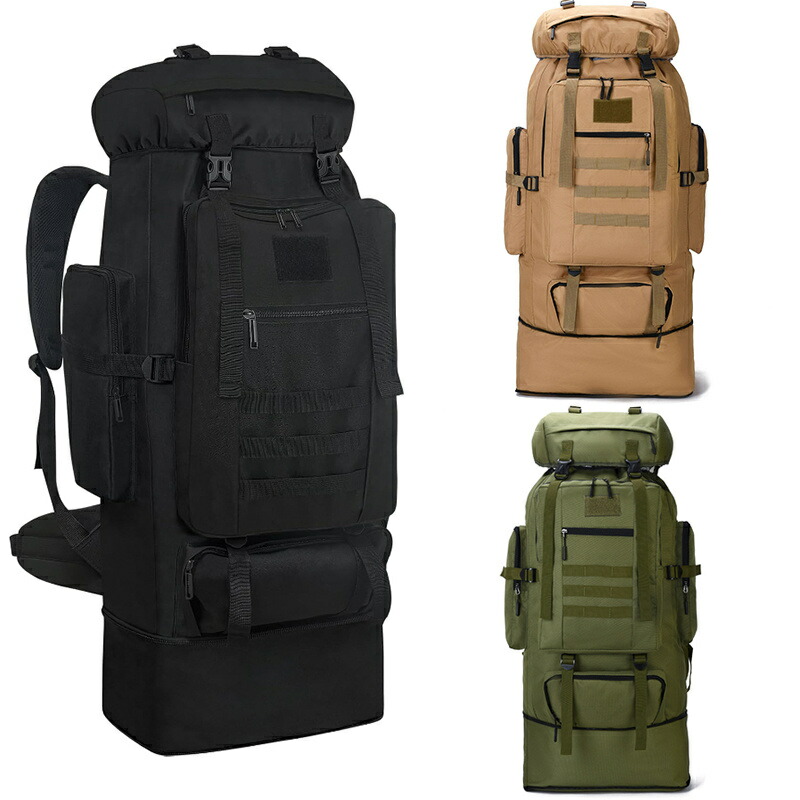 【楽天市場】100L拡張可能なレジャーハイキングデイパック - 大容量、耐久性のあるオックスフォードクロス、キャンプ、登山、屋外アドベンチャー