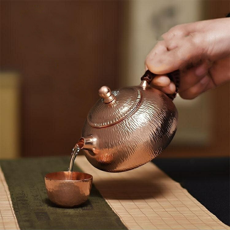 煎茶御先棒 350ML 急須 ティーポットポット 煎茶 玉露 日本煎茶 手作りの朦々たる把 中国 茶道具 功夫茶 烏龍茶 お手手御手伝いさん 手打ち 純銅 思わしい 格好のいい 差し上げ物 差し上げ物