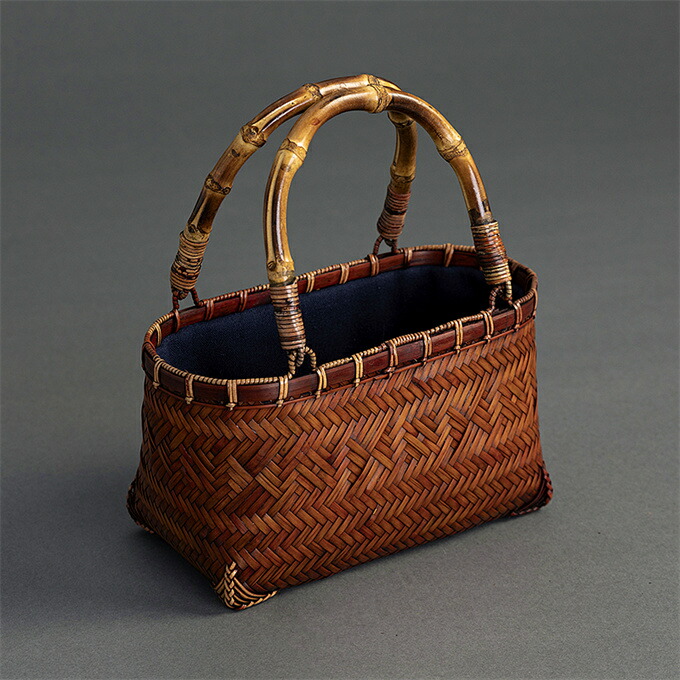楽天市場】駿河竹千筋細工 手提げ かご 葵 (小) バッグ 手提げ籠