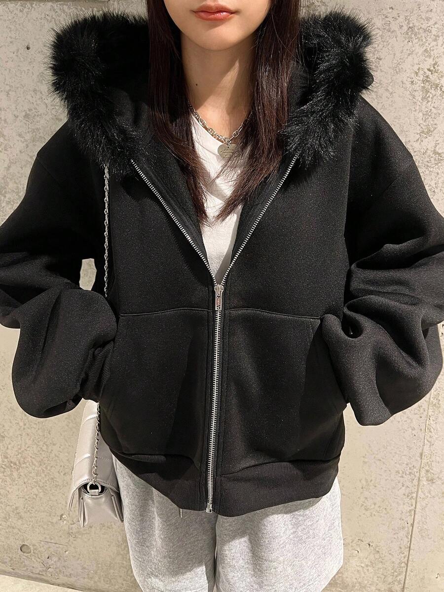 亭主もち用心地よい サーマルライン パッチワーク フーディースウェットシャツ、秋冬ジップアップジャケット