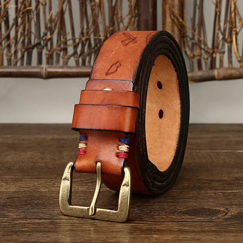本革 牛革 ハンドメイド 手作りベルト 3.8cm幅 イタリアンレザー使用 イタリア製の最高級牛革 真鍮 バックル メンズ カジュアル レザー 牛革 ハンドクラフト メンズ プレゼント ギフト おしゃれ 誕生日