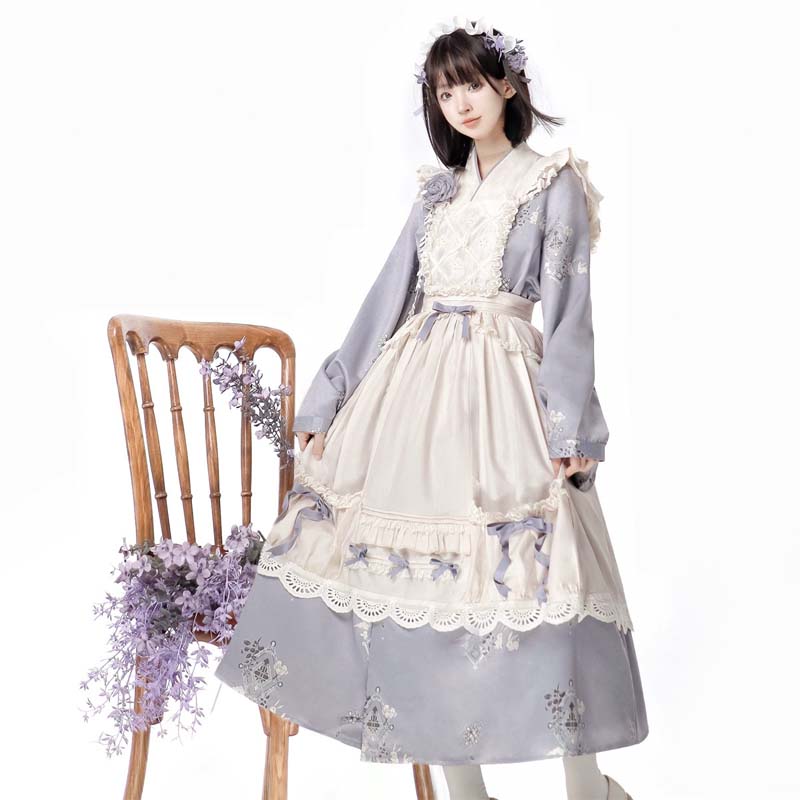 ロリータ ワンピース 可愛い日常甘めスタイル Lolita ふんわりインナーワンピース 透け感オーバーワンピース付き 重ね着風ドレス レディース 撮影 街歩き イベント コスプレ 仮装 ハロウィン ガーリー可愛い装い 体型カバー フェミニン華やか｜YIYIHome