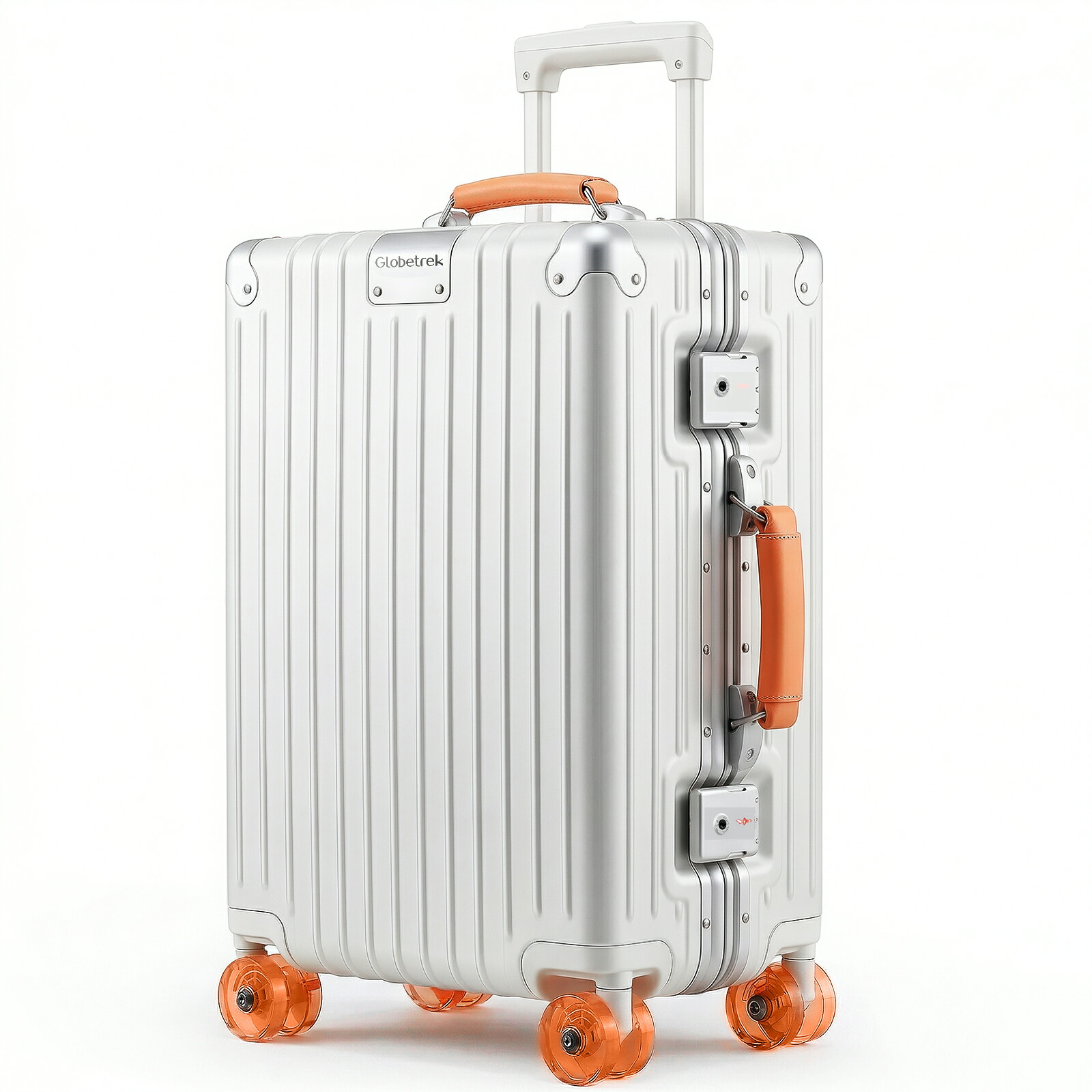 1万円OFF晴れ晴れしいクーポン券！新発売御祭り 飛び切り旅行バッグ 軽銀ひな形 機内持込 旅行バッグ 100%マイコン材質 持ちはこび入れもの 被雇用者向け しろがね色 3泊 5泊 S M L大きさ 軽さ 大静電容量 静音 キャリーバッグ 乾湿引きはなす 雨合羽 耐久性 360度回転させるキャスター TSA  拷問台ケイ素樹脂