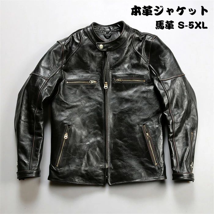 レザージャケット 本革ジャケット メンズ ライダースジャケット メンズ 本革 レザー 馬革 ジャケット 本革コート シングル 革ジャン ライダース アウター バイク 革ジャン MA-1 メンズ 防風 防水 防寒 大きいサイズ S-5XL