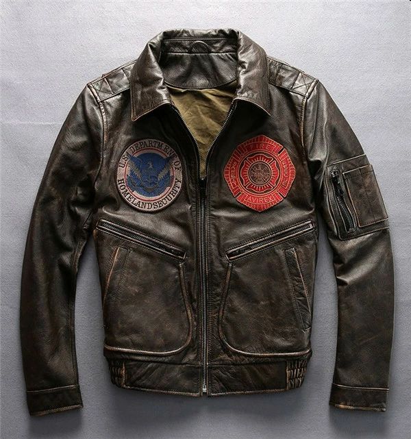 フライトジャケット 牛革ジャケット 折り襟 レザージャケット 本革 革ジャン 牛革バイクジャケット ライダースジャケット 刺繍 メンズ お洒落 ファッション 送料無料