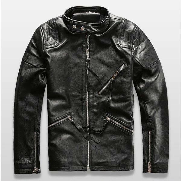 牛革ジャケット レザージャケット 本革 細身タイプ 牛革バイクジャケット ライダースジャケット バイクウェア メンズ お洒落 ファッション 送料無料