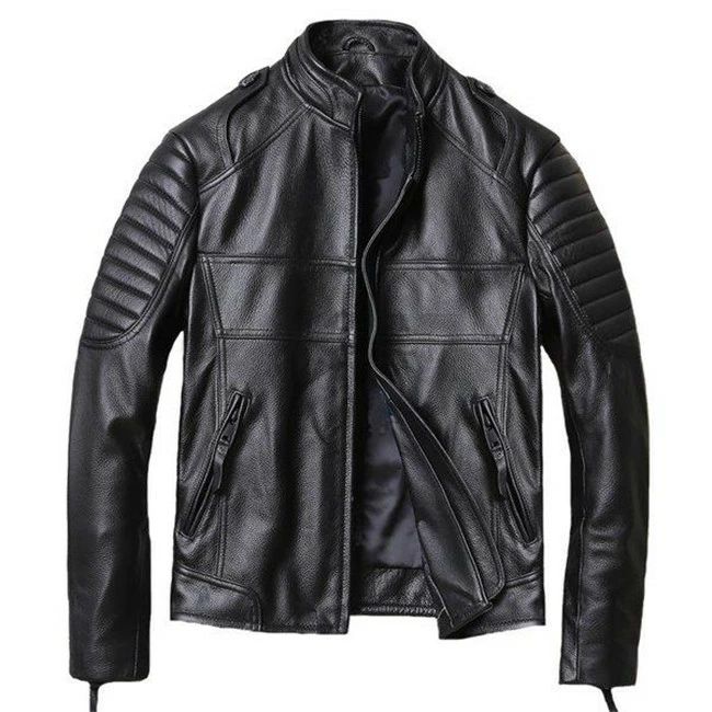 春秋冬 本革ジャケット ハーレーカッコイイ ライダースジャケット ファッション 革ジャン レザーコート カジュアル防風牛革製ジャケット 送料無料