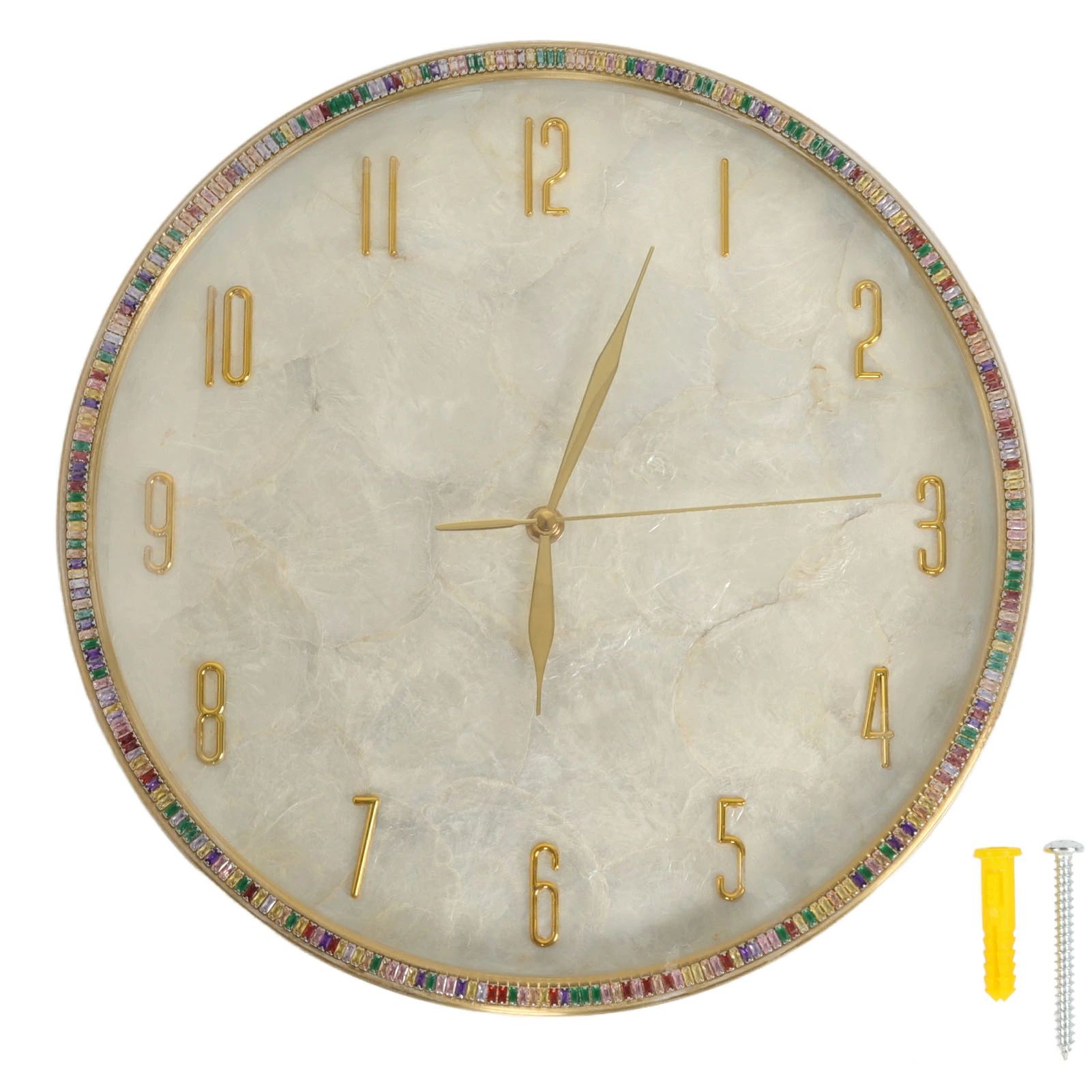 クォーツ時計 壁掛け時計 電池式 サイレント 北欧風 プレゼント 高温塗装 錆びなし 色あせなし 真鍮製 引越し祝い 新築お祝い ビジネス