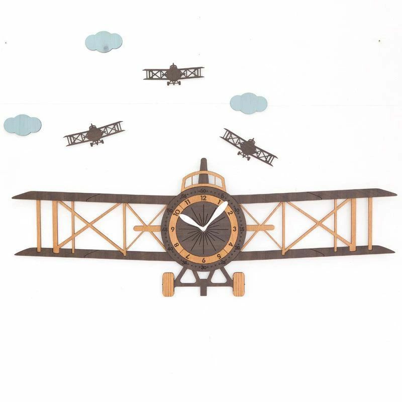 掛け時計 リビングルーム 創意的な 時計 掛け時計 木製 時計 子供向け かわいい ヨーロッパ風 飛行機 大きいサイズ 現代的な 8,988円