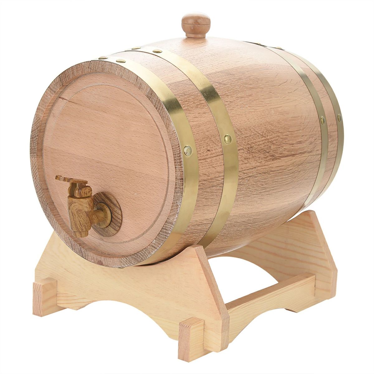 5L オーク樽 ワイン樽 ワインバレル ワインバケツ ウィスキー 発酵酒 ビール樽 樽バケツ スタンド付き 醸造 木製 ストレージ 酒収納用品