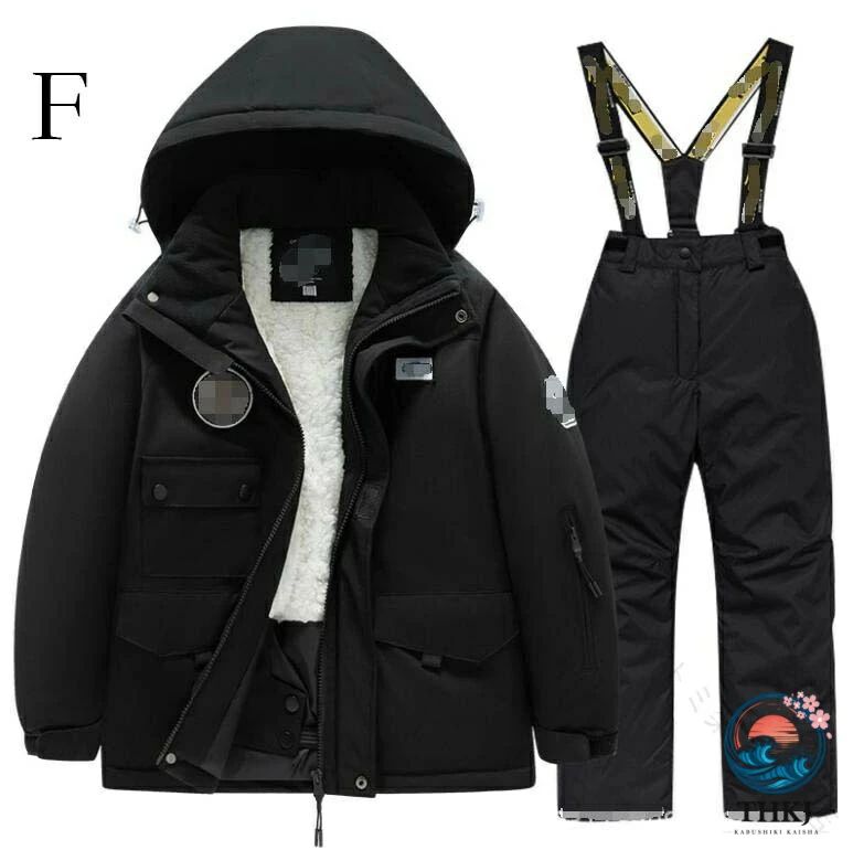 超生あたたかいスノーウェア赤ちゃん用キッズスキーウェア裏ボア付き添い人雪服上下書き割り上衣ズボン下御坊っちゃんお嬢さんスノウエアスノーボードウェア可