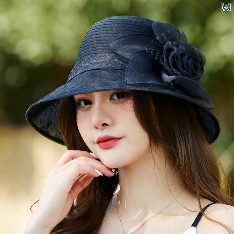 レディース 流行り物 春夏 秋冬 レディース 連合王国 かぶり笠 日焼押しとどめる お花 花 スピード競技 サンハット 今めかしい 愛くるしげ 紫外線打つ手