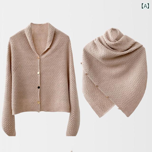 レディース ファッション 春夏 秋冬 レディース 女性 ボタン 付き 秋冬 ニット マント ショール 小さな ショルダー ストラップ 女性用 チョッキ ファッション スタイル|YKC8
