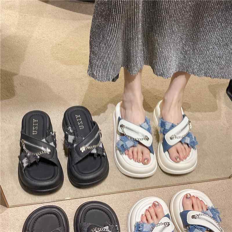 レディース 流行り物 韓国 靴 シューズ 春夏 秋 レディース 愛くるしげ 今めかしい 厚 家庭用スリッパ チェーン店 心地よい サンダル ジーンズ 分かりやすい