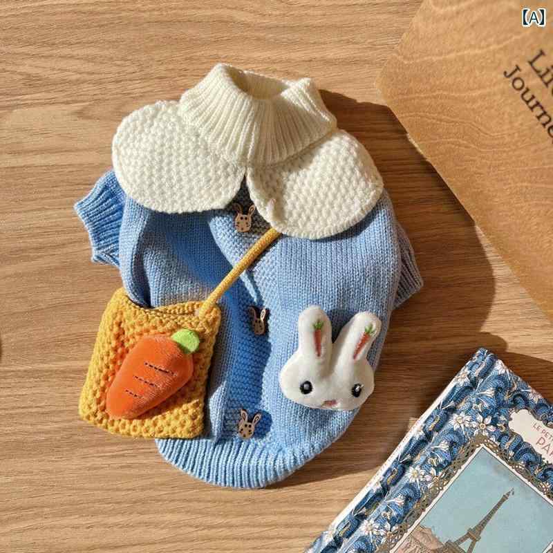 ペット用品 秋冬 ペット 犬 猫 服 散歩 かわいい おしゃれ 装 ドッグウェア ニット セーター ウサギ 千鳥格子 チェック クマ チェリー