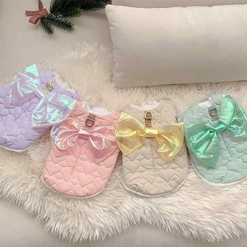 ペット用品 春 夏 秋冬 ペット 犬 猫 服 散歩 かわいい おしゃれ 綿 コットン プリンセス リボン 装 ハート オーロラ シンプル ドッグウェア|YKC8