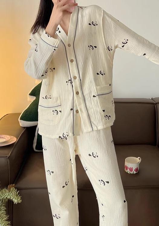 レディース ファッション 春秋 かわいい おしゃれ マタニティ 妊娠中 ベビー 赤ちゃん 綿 コットン 産後 パジャマ シンプル セット パンダ