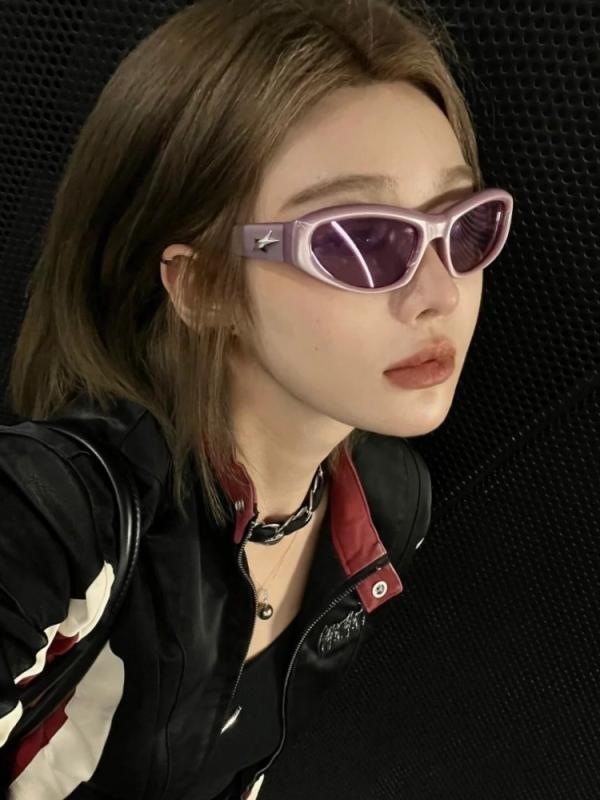 スポーツ サングラス 女性 サイバー パンク ストリート 撮影 紫外線対策 サングラス メンズ レディース 男性 かわいい おしゃれ 韓国 モテ｜YKC8