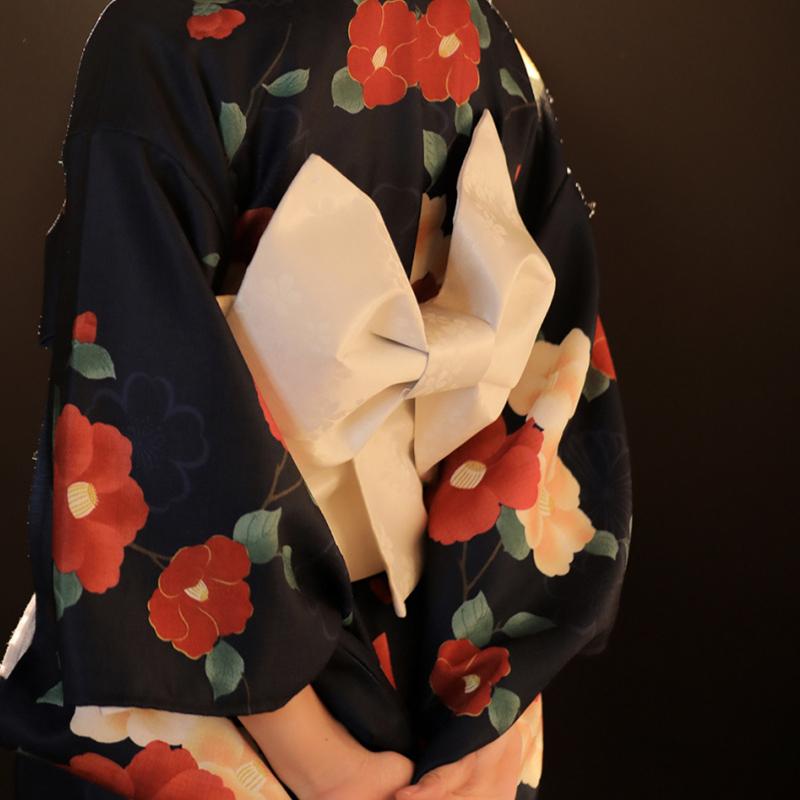 レディース ファッション 和 かわいい 夏 女性 レトロ 日本 女性用 着物 浴 型 押し ベルト リボン ウエスト 花 着物 マッチング アクセサリー｜YKC8
