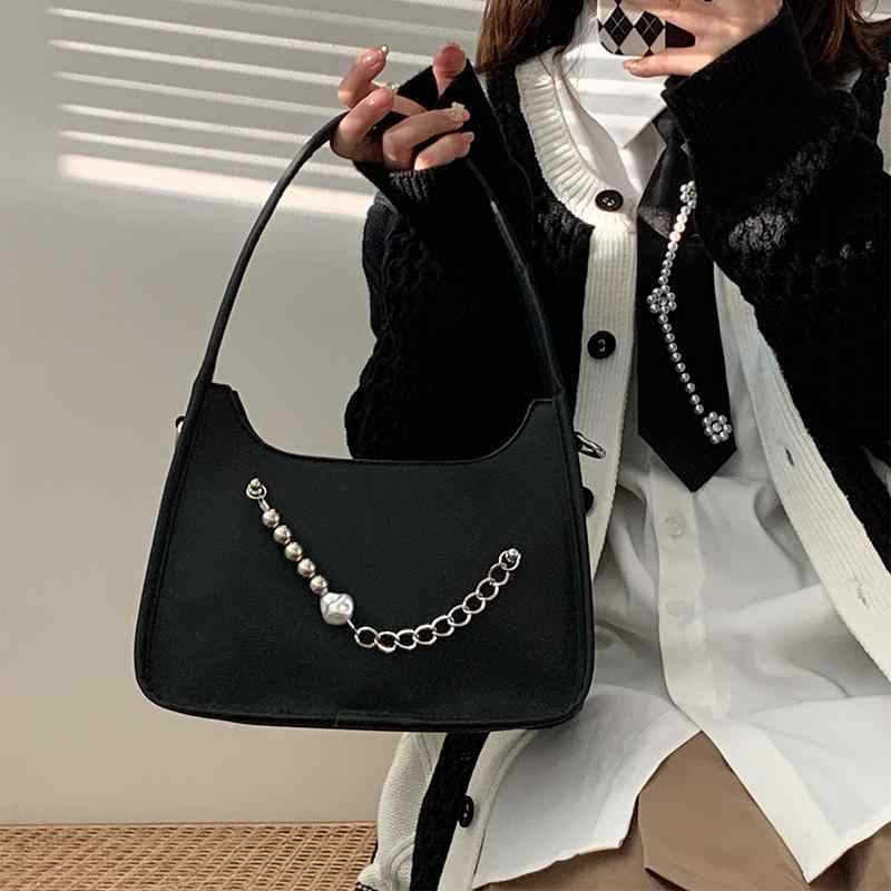 レディース ファッション 春夏 秋　冬 女性 かわいい おしゃれ 韓国 鞄 バッグ 上品 大人 ショルダーバッグ ハンドバッグ シンプル チェーン パール セット 2way｜YKC8