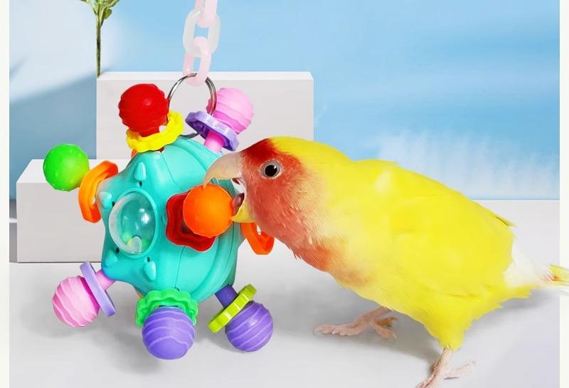 ペット用品 おすすめ 小動物 おしゃれ かわいい 鳥 インコ オウム 文鳥 ヨウム おもちゃ 知育 カラフル 噛む チェーン 吊り下げ