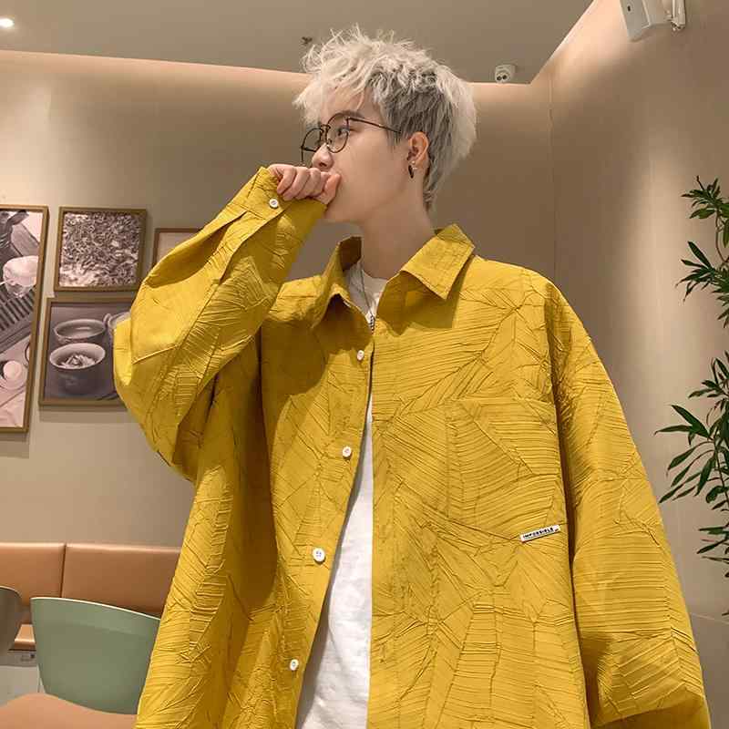 メンズ ファッション 春夏 秋冬 かっこいい オシャレ モテ 男性用 紳士服 服 韓国 シンプル 春 秋 プリーツ ハイエンド 長袖 シャツ 夏 冷感 半袖 大きいサイズ シャツ ジャケット|YKC8