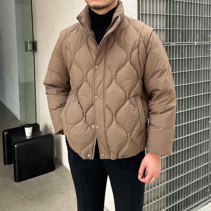 メンズ ファッション 春夏 秋冬 かっこいい オシャレ モテ 男性用 紳士服 服 韓国 厚手 暖かい ショート ジャケット レトロ ステッチ ファッション 90 ベルベット 冬 ダウン ジャケット メンズ