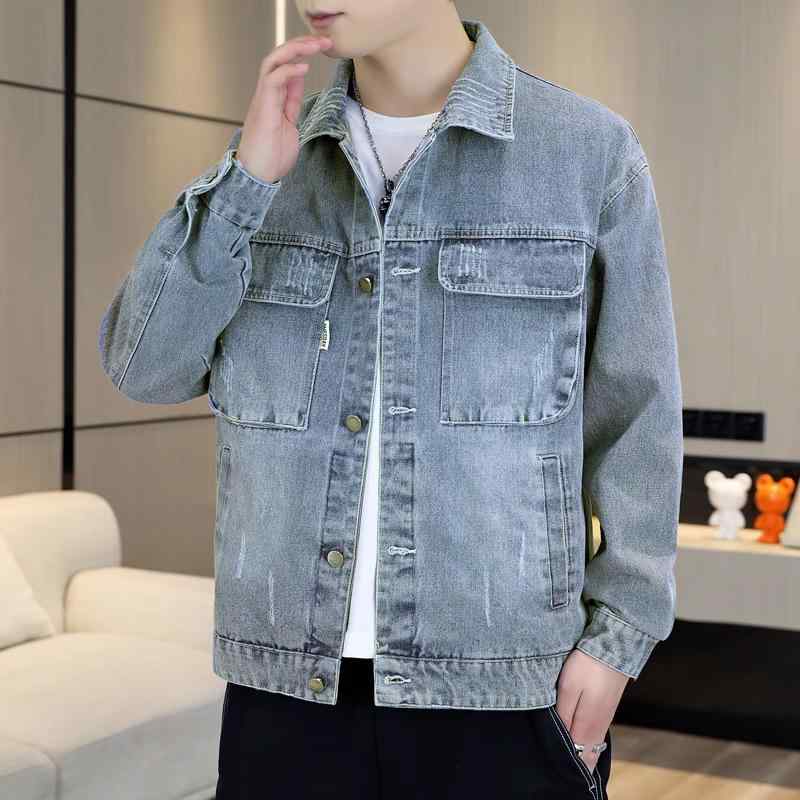 メンズ ファッション 春 夏 秋 冬 かっこいい オシャレ モテ 男性用 紳士服 服 韓国 シンプル 大人 デニムジャケット メンズ 春秋 無地 アメリカン ウォッシュ ジャケット 秋 トップ|YKC8