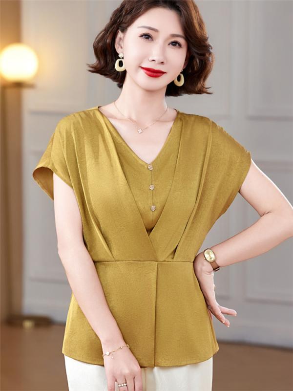 レディース ファッション おしゃれ 春夏 秋冬 大人 上品 高級 マダム ミス ミセス プレゼント ママ 夏 スーツ 高級 冷感 ブラウス 女性 夏 半袖 シャツ トップス パンツ セット シンプル|YKC8