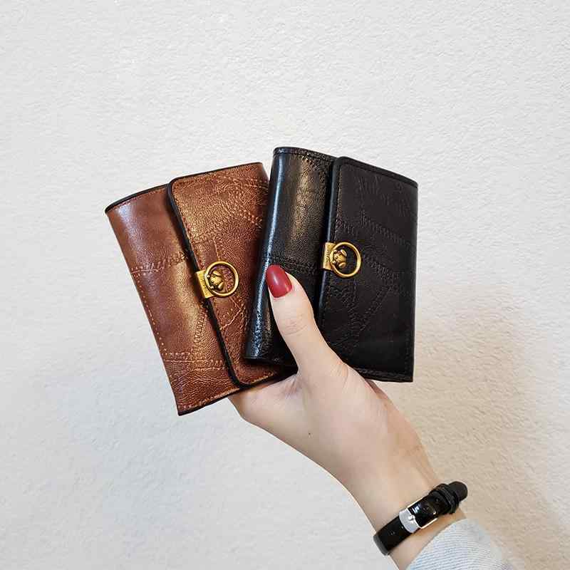 韓国 財布 女性 レディース ファッション おしゃれ かわいい ウォレット シンプル 折りたたみ カード 小銭入れ ミニ コンパクト 運び レトロ