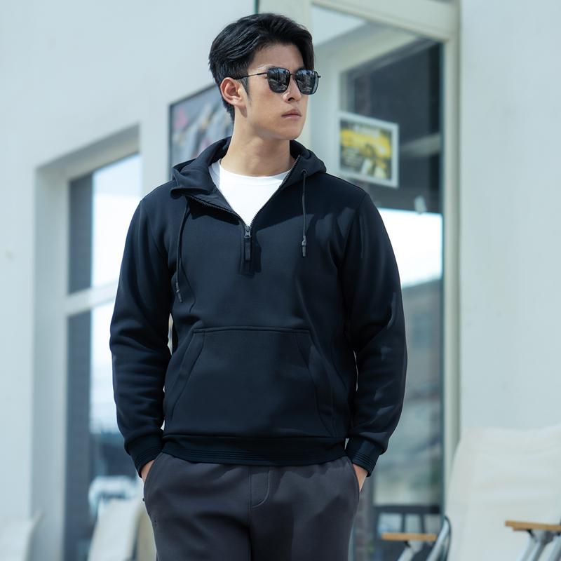 メンズ ファッション 春　夏　秋　冬　 かっこいい オシャレ モテ 男性用 紳士服 服 韓国 シンプル ヘビー ベーシック プルオーバー フード付き 戦術 ベルベット スウェットシャツ 秋冬 ソリッドカラー シンプル ジャケット