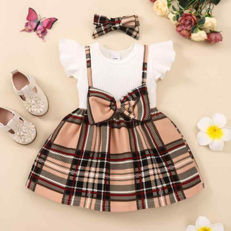 キッズ ファッション 女の子 かわいい おしゃれ 韓国 子供服 プリンセス 発表会 結婚式 高級 スカート ドレス ワンピース リボン ガーリー チェック フリル 半袖|YKC8