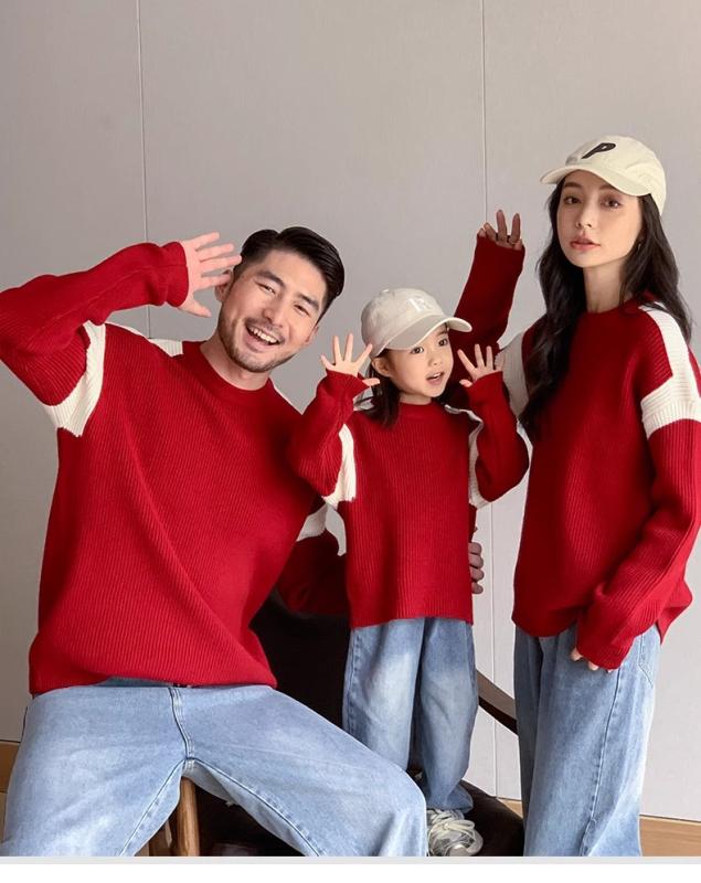 レディース メンズ 流行り物 亭主もち 成人男性 キッズ ちびっ子用 お坊っちゃん お嬢さん 今めかしい 愛くるしい かっこいい 韓国 親子 有りの実ルック 夫婦関係 二人組 身寄り 身寄り 秋冬 プルオーバー 編み物 長袖 トップス