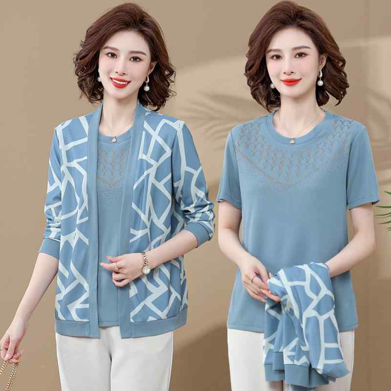 レディース ファッション おしゃれ 春夏 秋 大人 上品 高級 マダム ミス ミセス プレゼント 敬老の日 母の日 セット トップス ニット セーター 半袖 カーディガン ボトムス パンツ ロング 大きいサイズ｜YKC8
