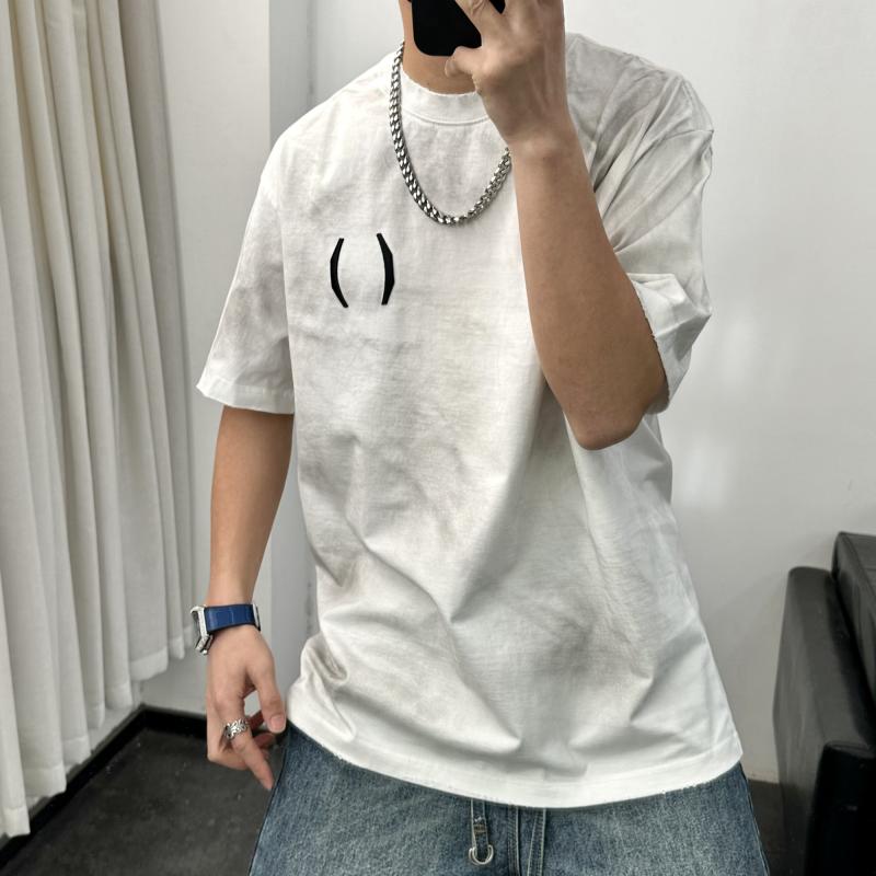 メンズ ファッション 春 夏 秋 冬 かっこいい オシャレ モテ 男性用 紳士服 服 韓国 シンプル 大人 半袖 メンズ 夏 文字 プリント 半袖 T シャツ ラウンドネック レトロ 汚れ ファッション トップ