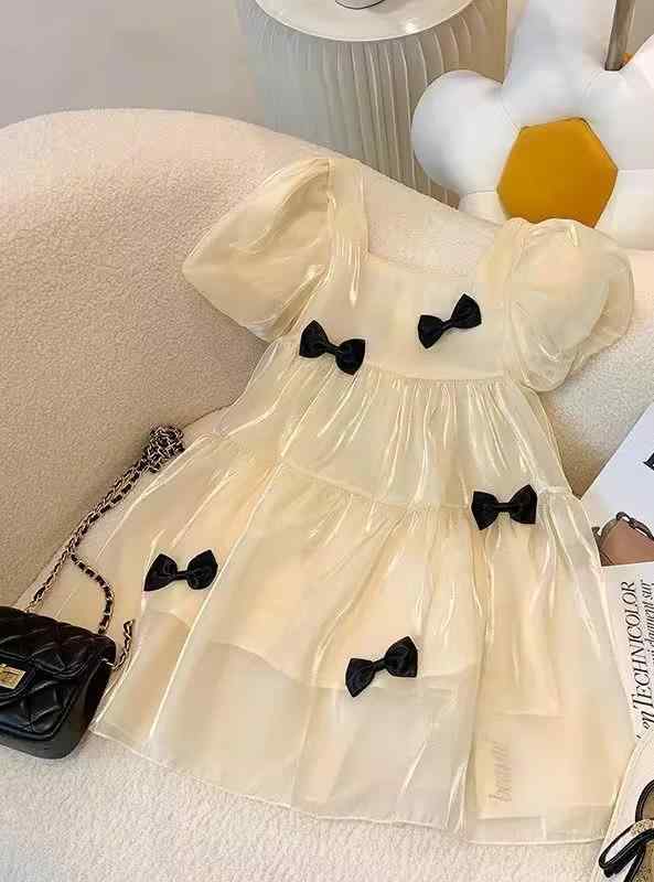 キッズ ファッション 女の子 かわいい おしゃれ 韓国 子供服 プリンセス 発表会 結婚式 高級 ドレス 半袖 ワンピース リボン 夏|YKC8