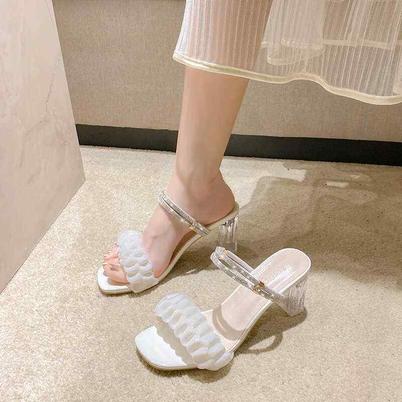 韓国 靴 シューズ 春夏 秋 冬 レディース 愛くるしげ 今めかしい 1 生産ライン ハイヒール 着付ける サンダル お上さん 夏 流行り物 太踵 水晶 スコート 仙女 靴
