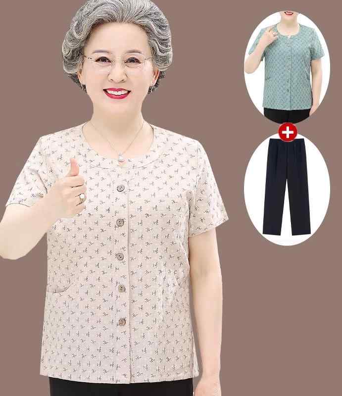 レディース ファッション おしゃれ 春夏 秋冬 大人 上品 高級 マダム ミス ミセス プレゼント 敬老日 母日 高齢者 女性 カーディガン カジュアル トップス 綿 半袖 シャツ ママ サマー スーツ 高齢者 おばあちゃん 服