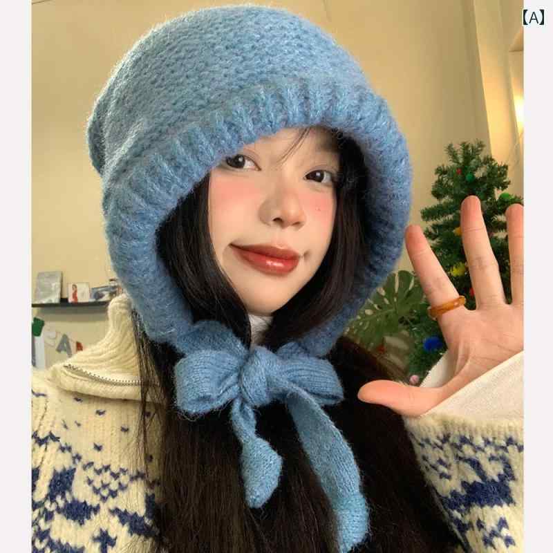 韓国 女性 春夏 秋冬 レディース かわいい おしゃれ ソリッドカラー バラクラバ 女性用 韓国 バー ジョン 耳保護 防寒 ビーニー 帽子 厚手 ニット 帽子