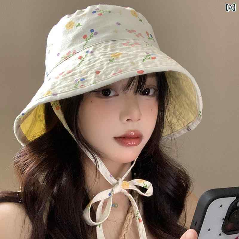 韓国 お上さん 春夏 秋冬 レディース  愛くるしげ 今めかしい 夏 お上さん用 愛くるしげ 花柄 両面 フィッシャーマン かぶり笠 和風馬鹿でかい  井戸釣瓶 かぶり笠 顔  日よけ 日焼押しとどめる かぶり笠