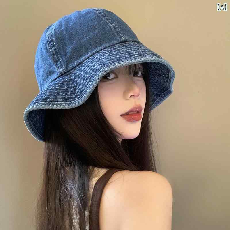 韓国 お上さん 春夏 秋冬 レディース  愛くるしげ 今めかしい ジーンズ フィッシャーマン かぶり笠 レディース 春夏 和風 馬鹿でかい  日よけ 日焼押しとどめる 井戸釣瓶 かぶり笠 顔 井戸釣瓶 かぶり笠
