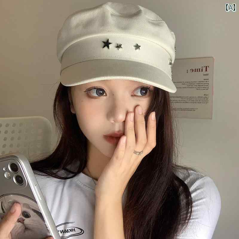 韓国 お上さん 春夏 秋冬 レディース  愛くるしげ 今めかしい はやりっ児 家鴨 舌 ベレー 帽 お上さん用 春 和風  海 かぶり笠 顔  人 八角形 ペンキ屋かぶり笠