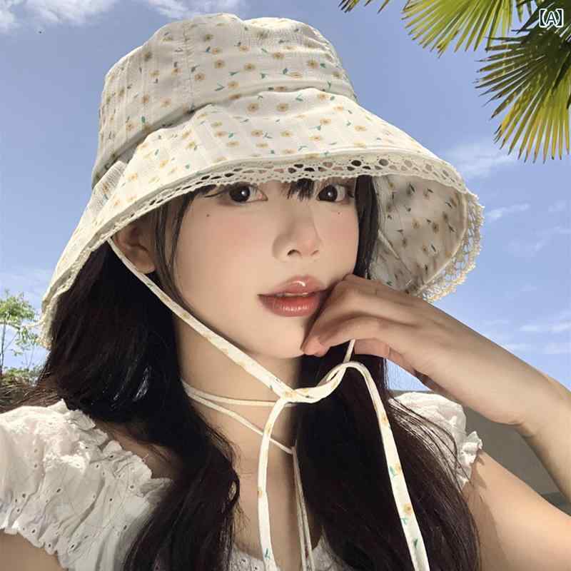 韓国 お上さん 春夏 秋冬 レディース  愛くるしげ 今めかしい 花柄 スピード競技 フィッシャーマン かぶり笠 お上さん用 夏 紫外線打つ手 和風 井戸釣瓶 かぶり笠 顔 出し 日焼押しとどめる かぶり笠