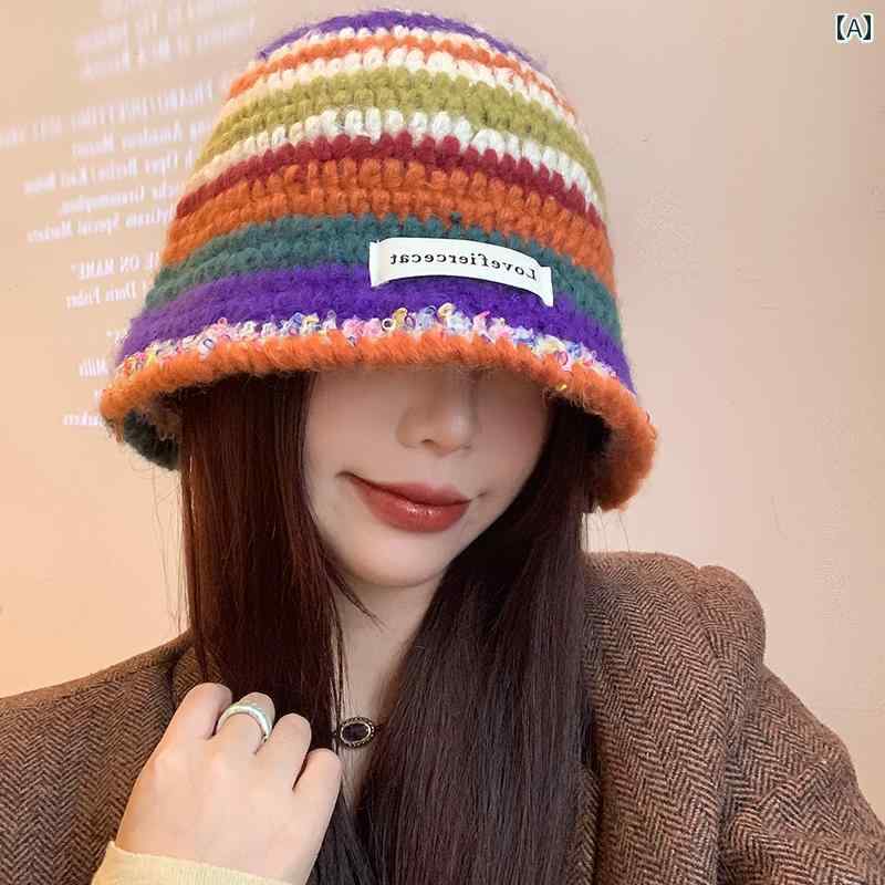 韓国 お上さん 春夏 秋 冬 レディース  愛くるしげ 今めかしい 秋 冬 お上さん用 派手 羊毛 かぶり笠 小顔 押し出し 編み物 帽  気が大きい 防寒 かぶり笠 愛くるしげ フィッシャーマン かぶり笠