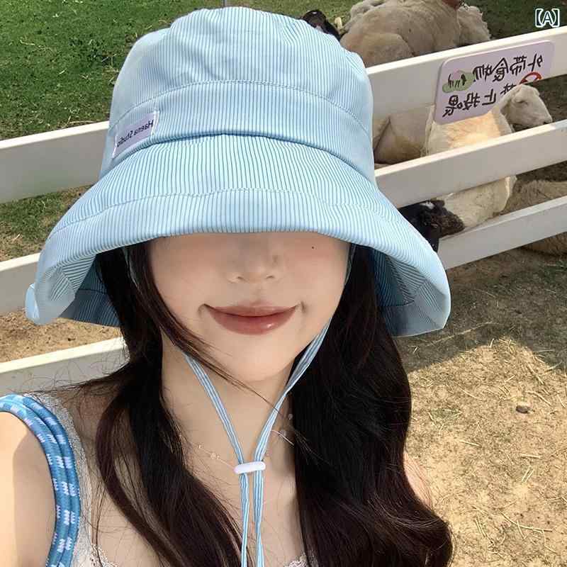 韓国 お上さん 春夏 秋冬 レディース  愛くるしげ 今めかしい 縞飾りつけ  かぶり笠 お上さん用 夏気が大きい 唾液 日本 薄っぺら 井戸釣瓶 かぶり笠気が大きい  日焼押しとどめる かぶり笠