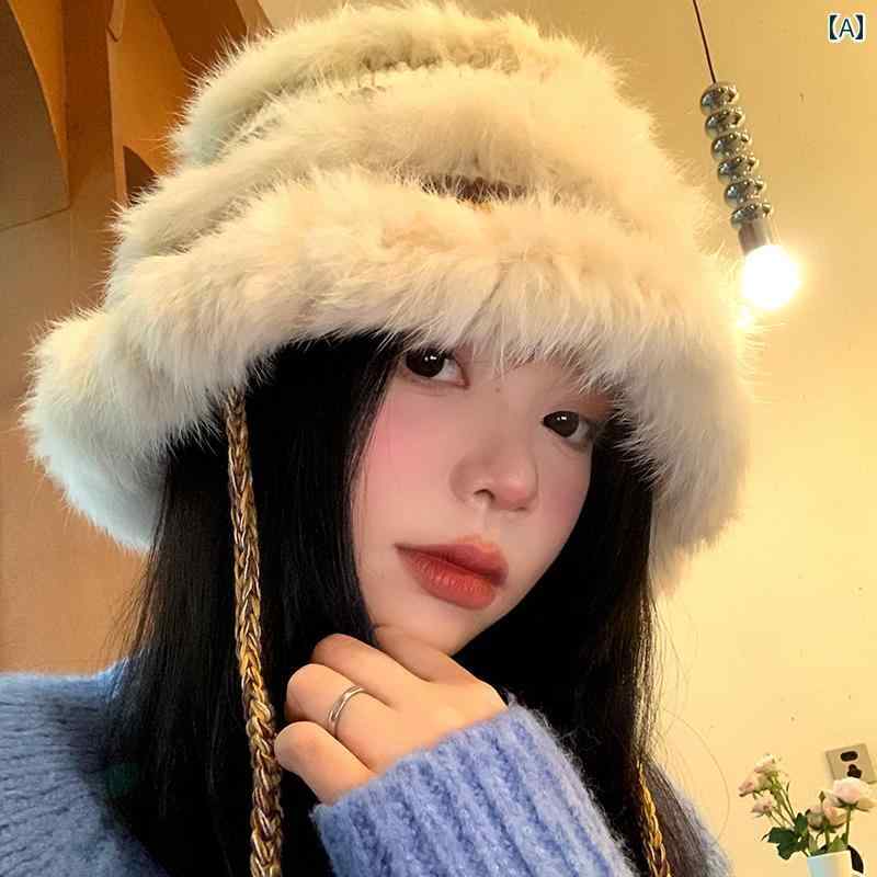 韓国 お上さん 春夏 秋 冬 レディース  愛くるしげ 今めかしい 秋 冬 お上さん用 毛皮編み物 帽 韓国 小顔  耳保護すること かぶり笠 気が大きい   フィッシャーマン かぶり笠