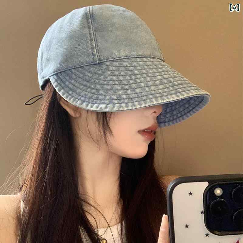 韓国 お上さん 春夏 秋冬 レディース  愛くるしげ 今めかしい ウォッシュドデニム フィッシャーマン かぶり笠 お上さん用 夏 表現スタイル 和風気が大きい 頭 井戸釣瓶 かぶり笠 日よけ 日焼押しとどめる かぶり笠