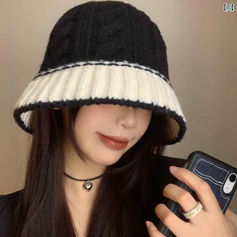 韓国 お上さん 春夏 秋冬 レディース  愛くるしげ 今めかしい 春 お上さん用 色合い 差しつかえる 編み物 羊毛 フィッシャーマン かぶり笠 韓国 顔 出し 井戸釣瓶 かぶり笠 和風気が大きい  かぶり笠