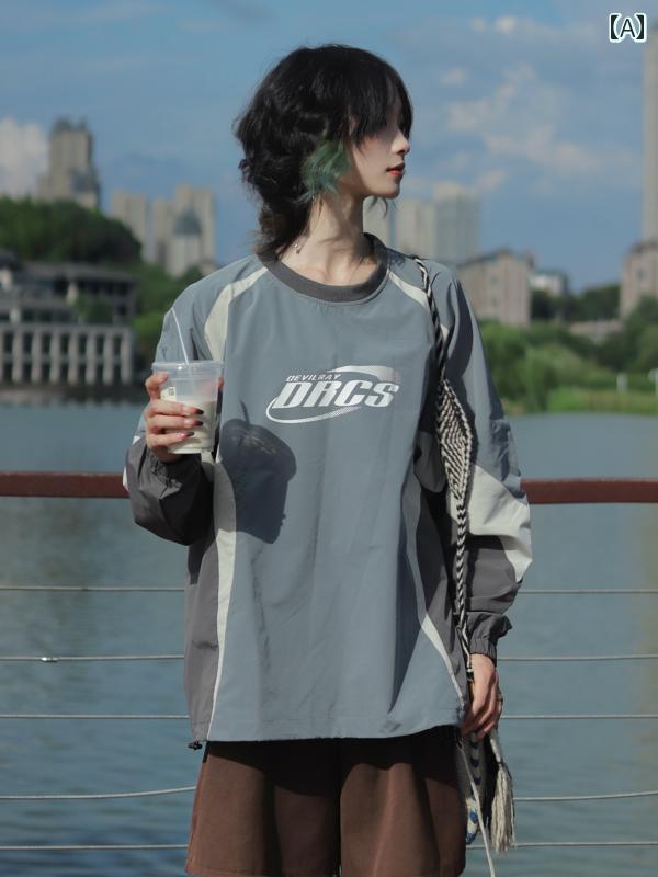 メンズ 流行り物 春夏 秋冬 かっこいい オシャレ モテ 成人男性用 成人男性服  服 韓国 分かりやすい 成年者 アメリカン レトロ シティ 男の子 引きあわせる的 色合い編み目 ラウンドのど首 刷り上げる トレーナー ゆったり メンズ レディース