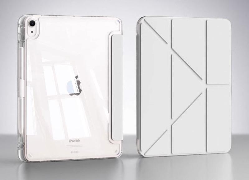iPad タブレット air Apple ケース カバー pro mini 保護 おしゃれ かわいい かっこいい シンプル 折りたたみ 薄型 透明 ペン スロット クリア スタンド アクリル
